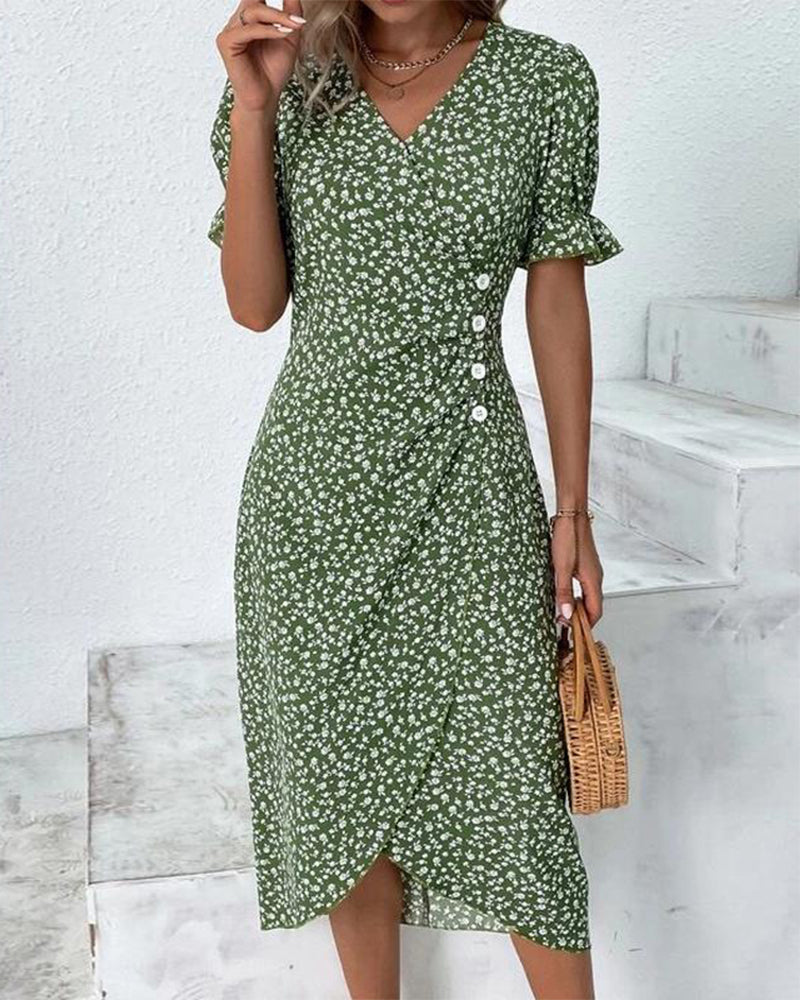 Blossomveil™ Midi Wrap Dress