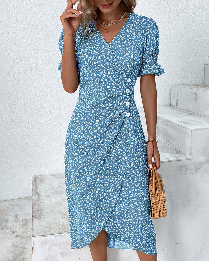 Blossomveil™ Midi Wrap Dress