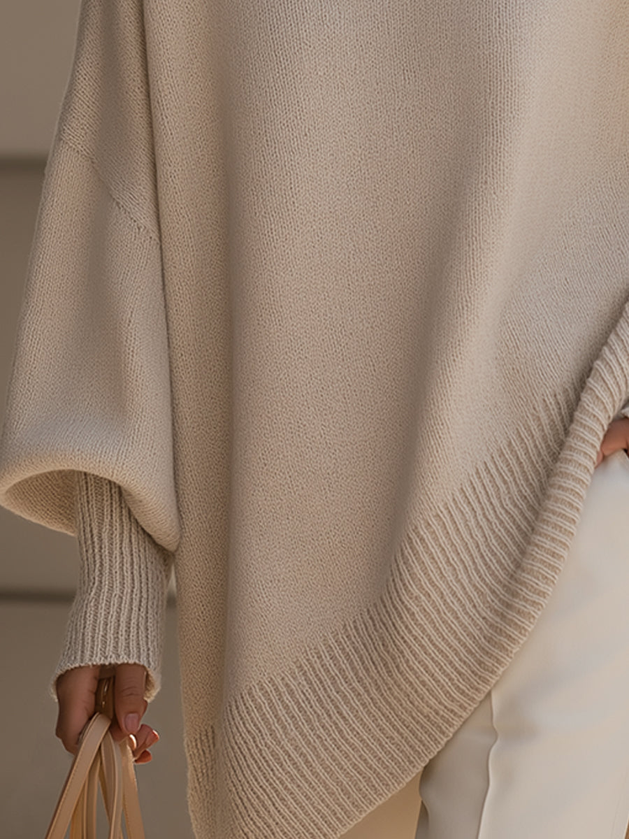 Velourisse™ Draped Asymmetric Sweater