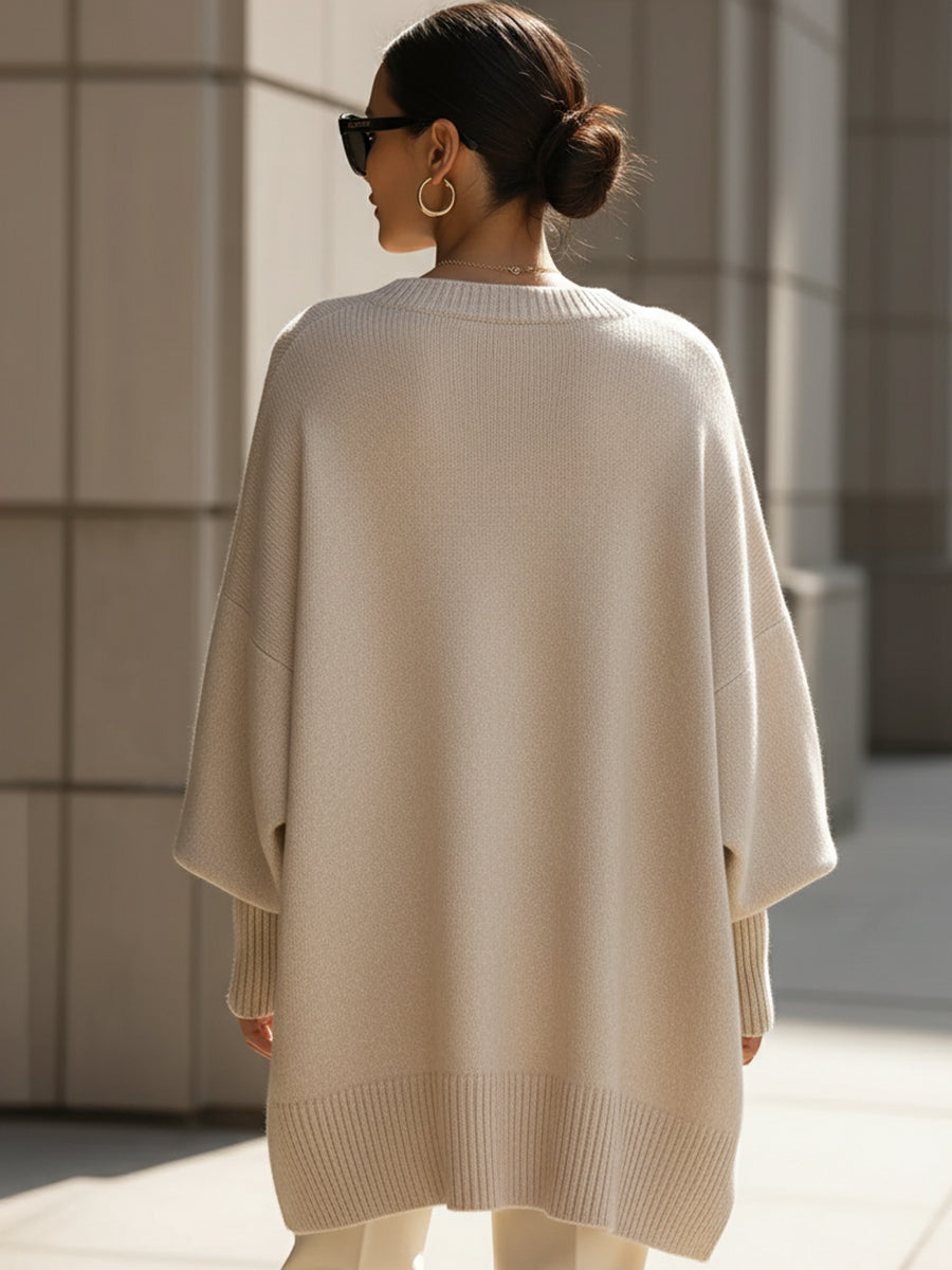Velourisse™ Draped Asymmetric Sweater