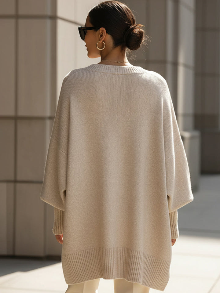 Velourisse™ Draped Asymmetric Sweater