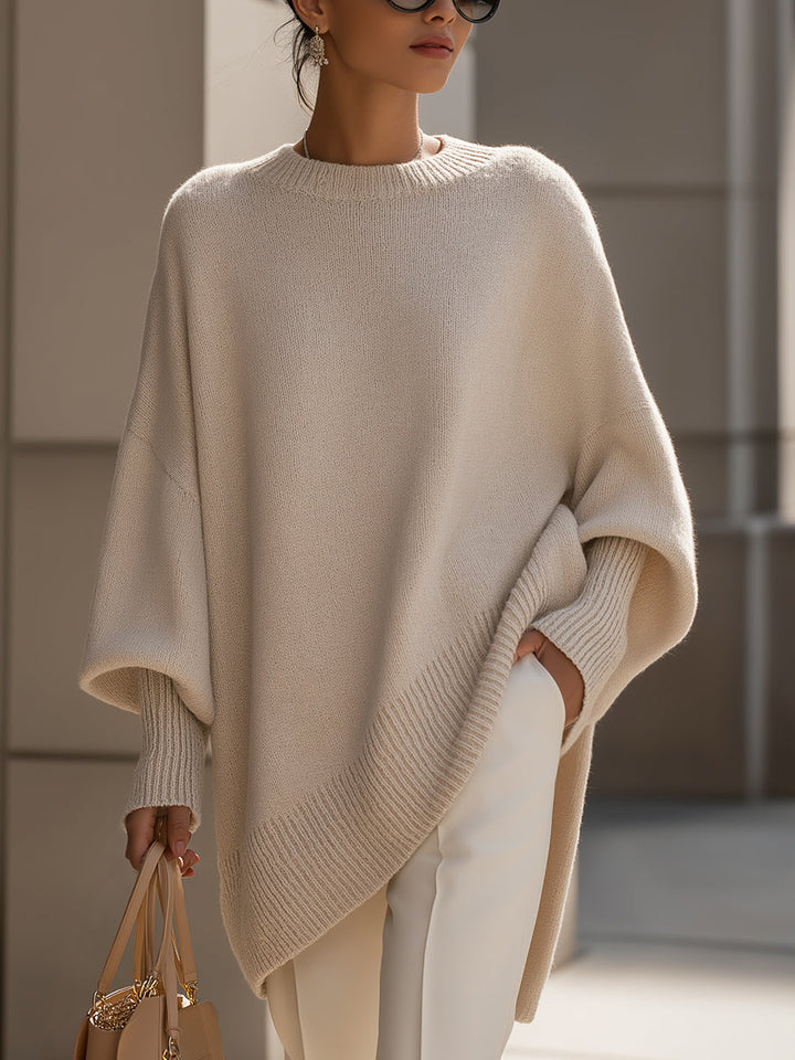 Velourisse™ Draped Asymmetric Sweater