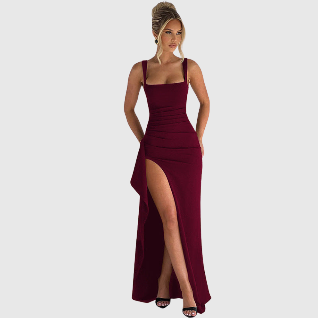 Cell | Elegant Formal Slip Maxi Dress with Open Back