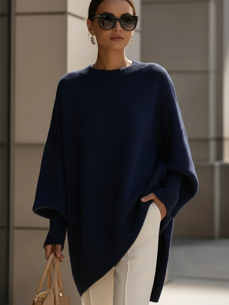 Velourisse™ Draped Asymmetric Sweater