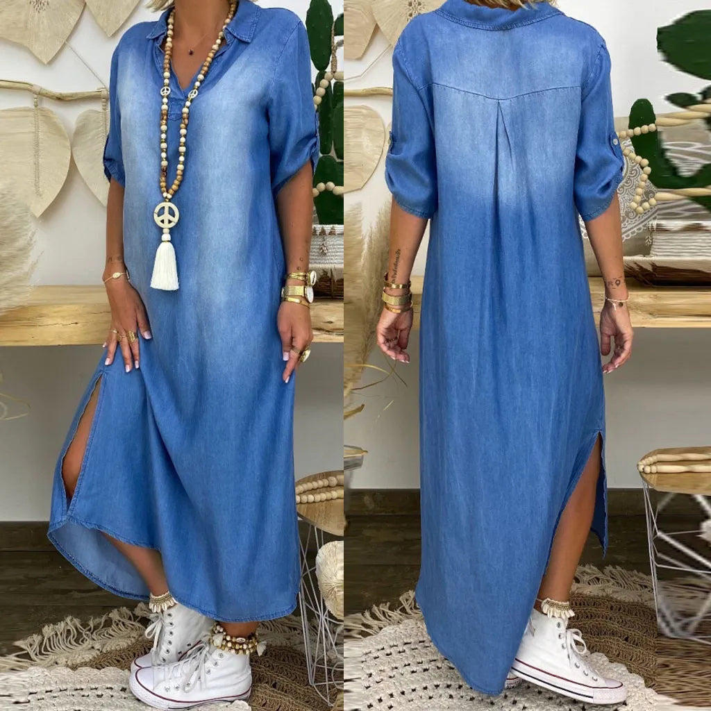 Melvaris™ Maxi Shirt Dress