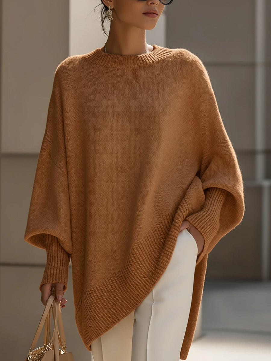 Velourisse™ Draped Asymmetric Sweater