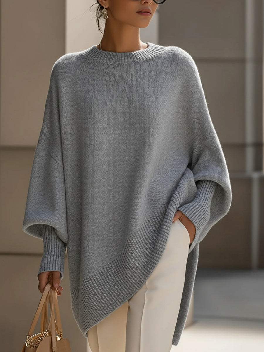 Velourisse™ Draped Asymmetric Sweater