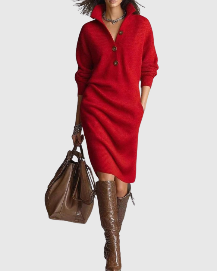 Arianell | Pure Wool Winter Knit Midi Dress