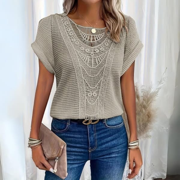 Maisie™ Crochet Neck Tee