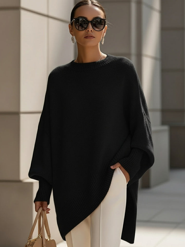 Velourisse™ Draped Asymmetric Sweater