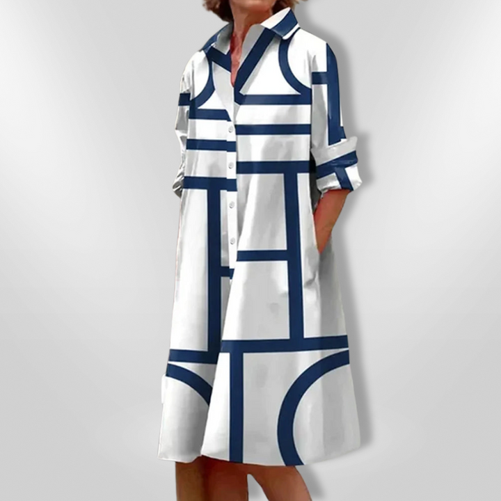 Camilla | Midi Dress with Geometric Design