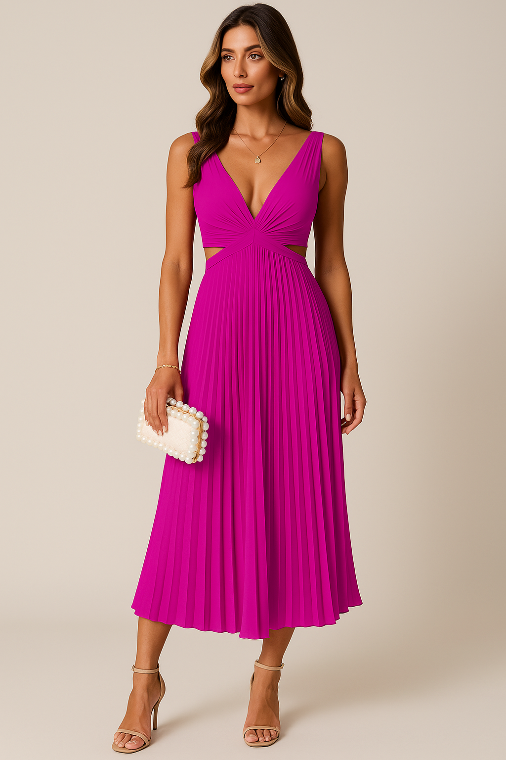 Isla™ Twist Pleated Dress