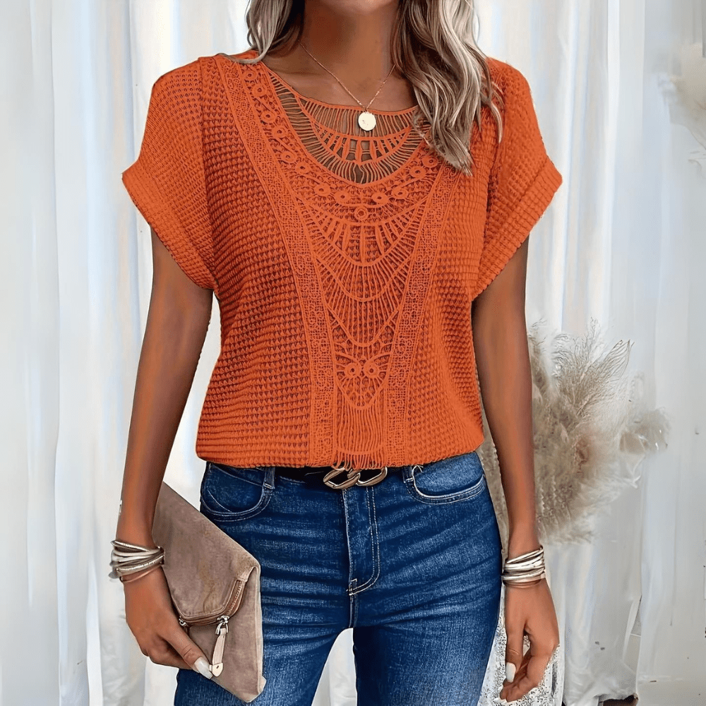 Maisie™ Crochet Neck Tee