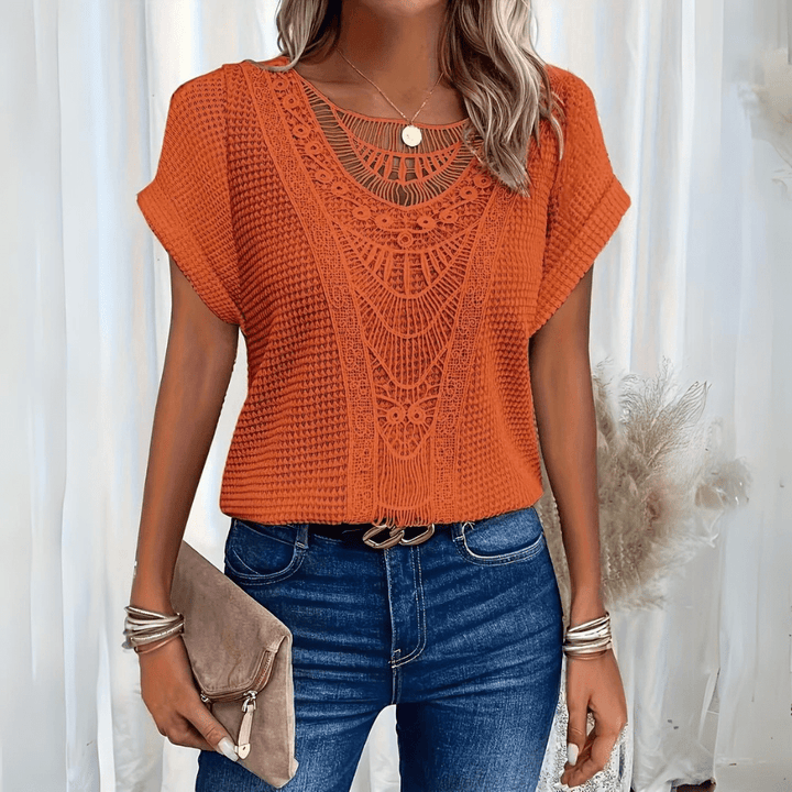 Maisie™ Crochet Neck Tee