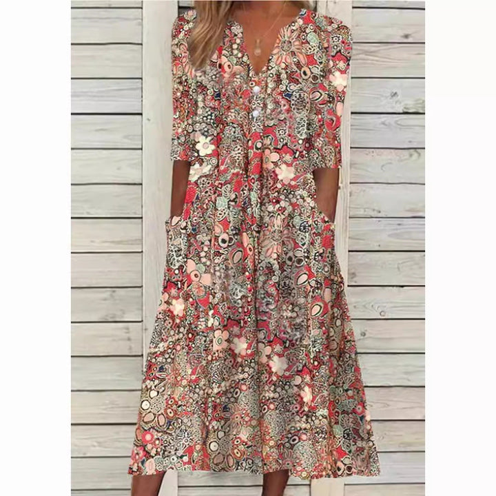 Blossaria™ Floral Midi Dress