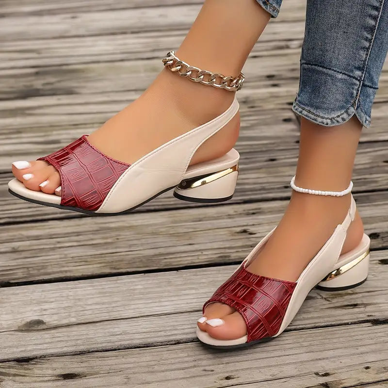 CrimsonLuxe™ Slingback Sandals