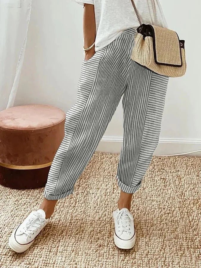 CoastalBreeze™ Striped Linen Pants
