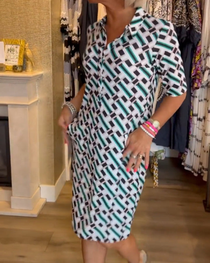 Clara™ Geo Print Shirt Dress