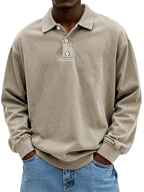 Stoneford™ Men's Casual Long Sleeve Polo