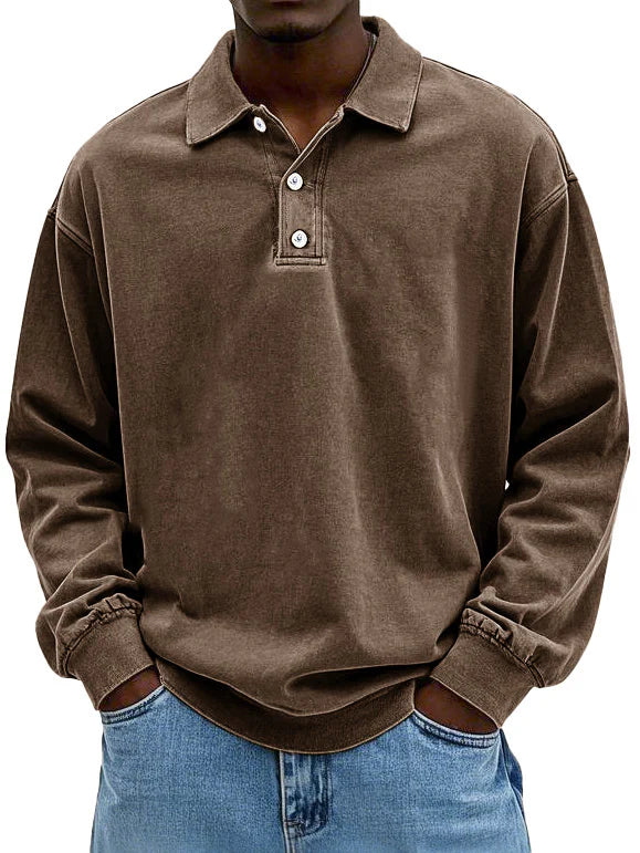 Stoneford™ Men's Casual Long Sleeve Polo