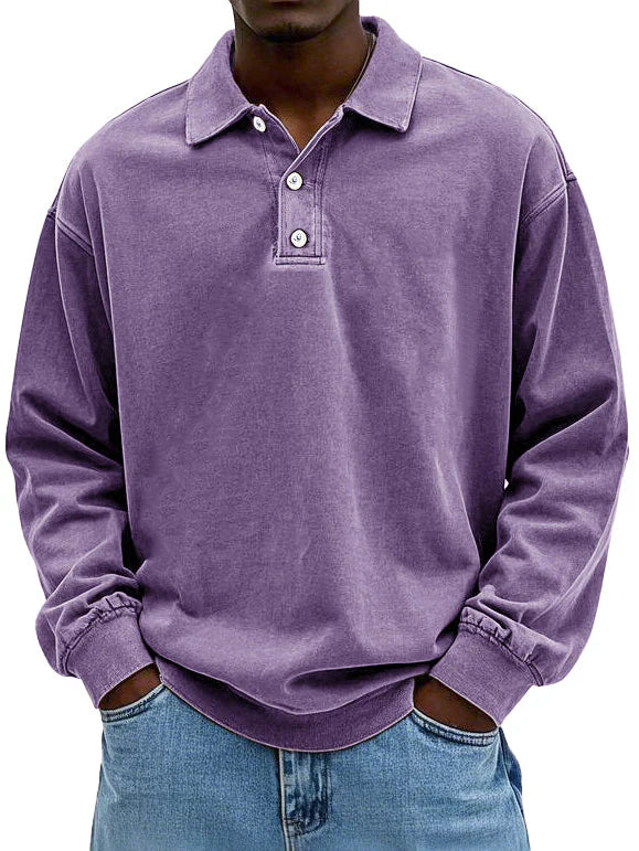 Stoneford™ Men's Casual Long Sleeve Polo