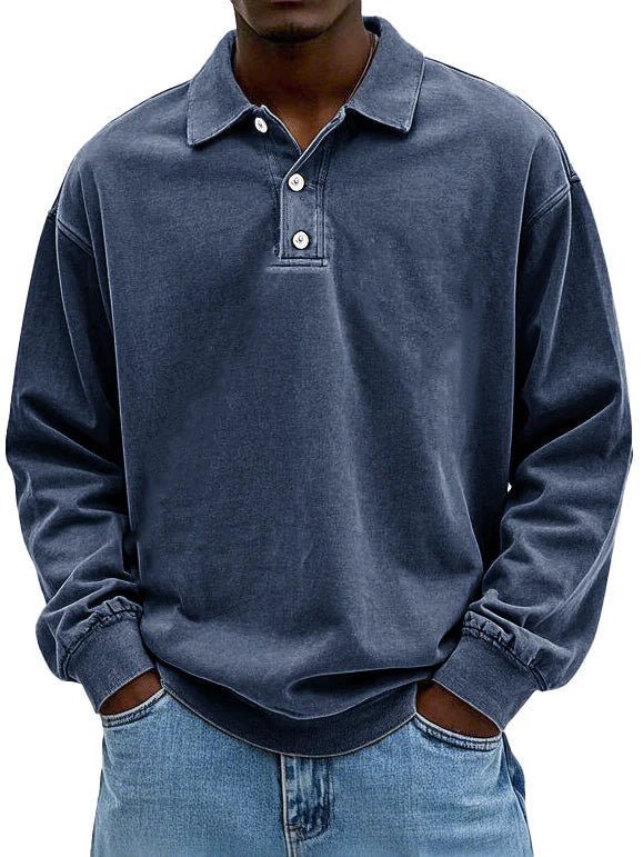 Stoneford™ Men's Casual Long Sleeve Polo