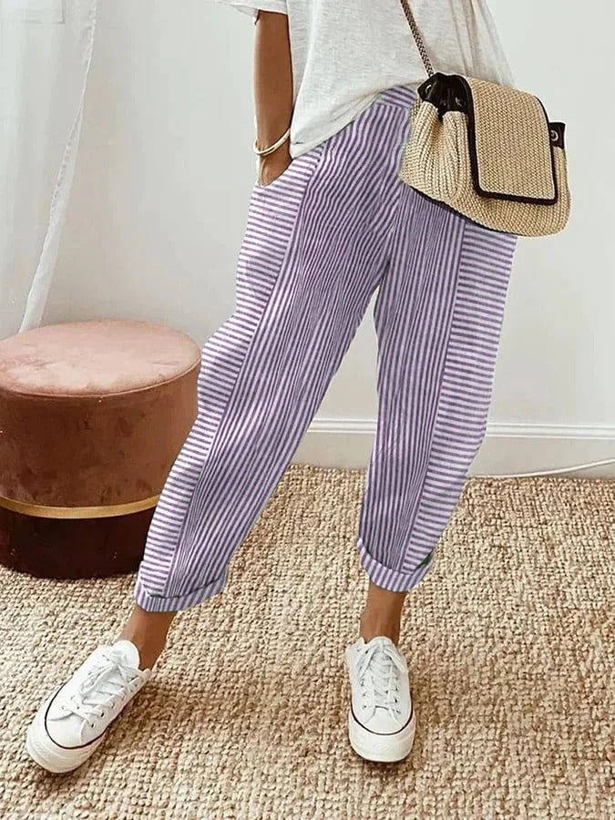 CoastalBreeze™ Striped Linen Pants