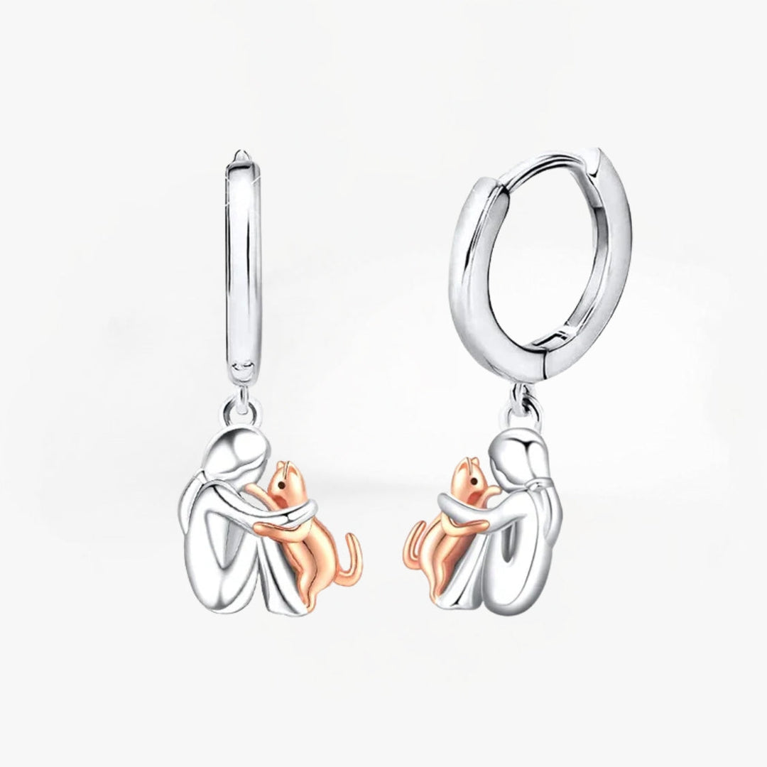 Elira & Mielle™ | Cat Serenity Earrings (Round Closure)