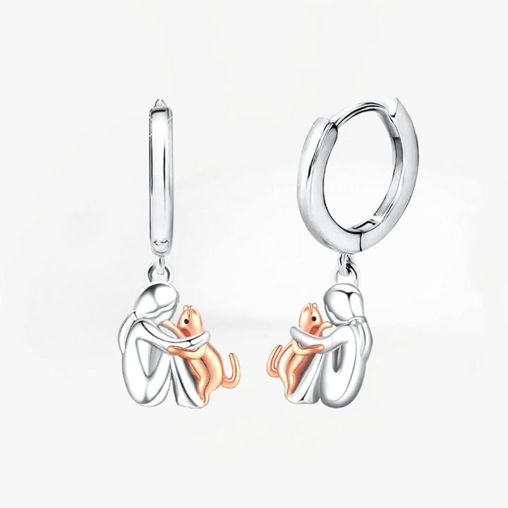Elira & Mielle™ | Cat Serenity Earrings (Round Closure)
