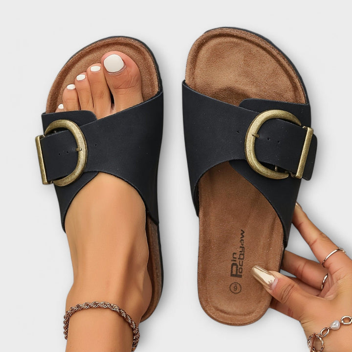 Solora™ Buckle Slide Sandals